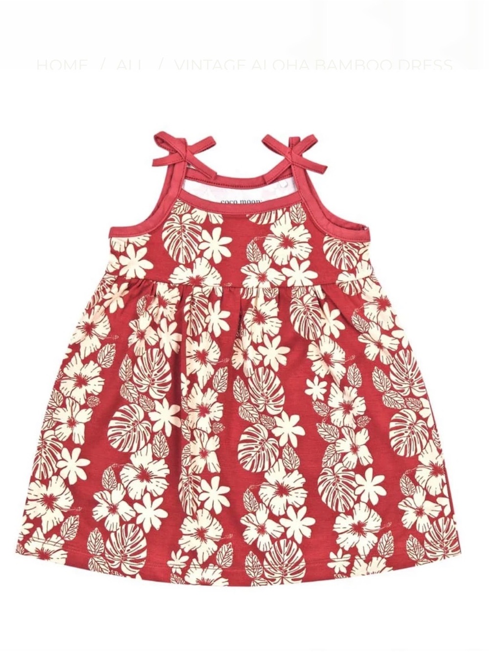 Girls Red Floral Tie-Shoulder Sundress